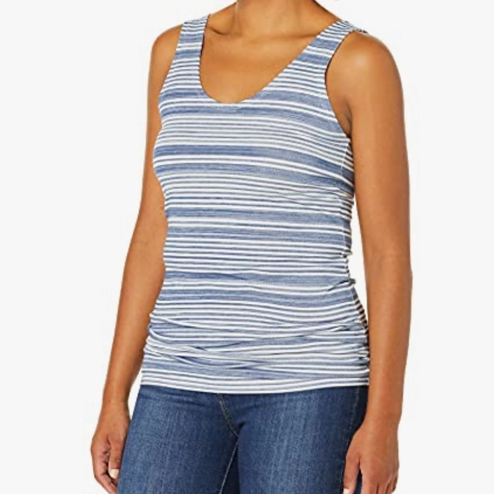 NWT Lysse Mulholland Striped Knit Sleeveless Tank Top Womens Small